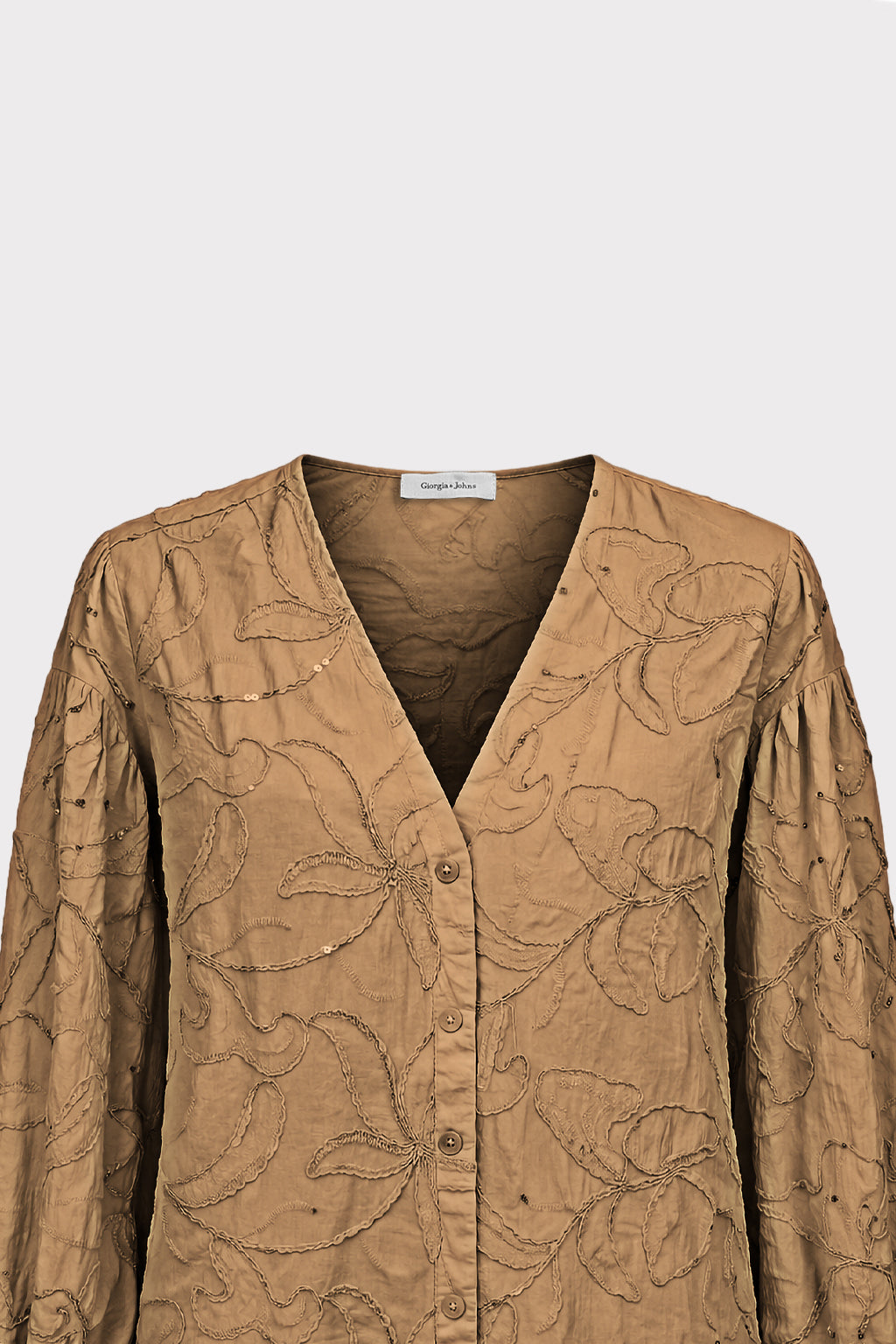 Camicia con ricamo floreale