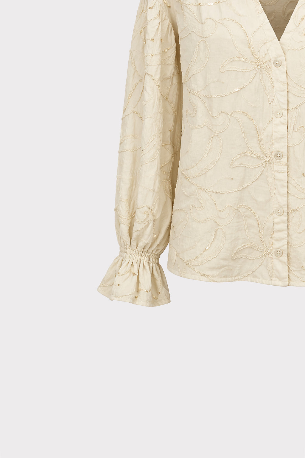 Camicia con ricamo floreale