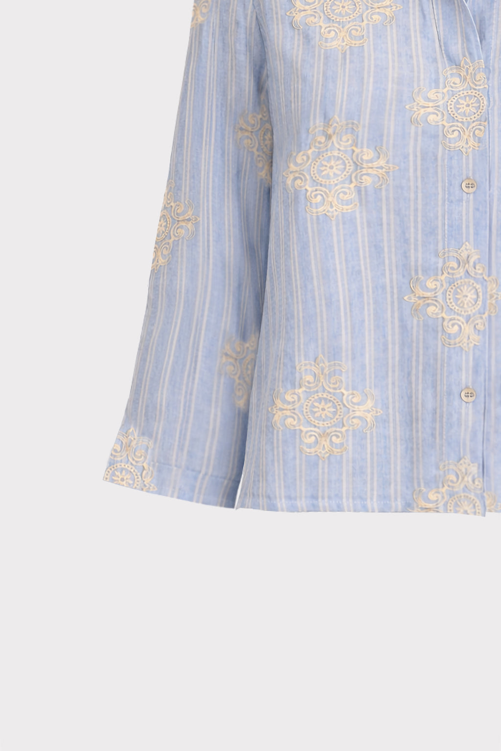 Camicia a righe con ricami