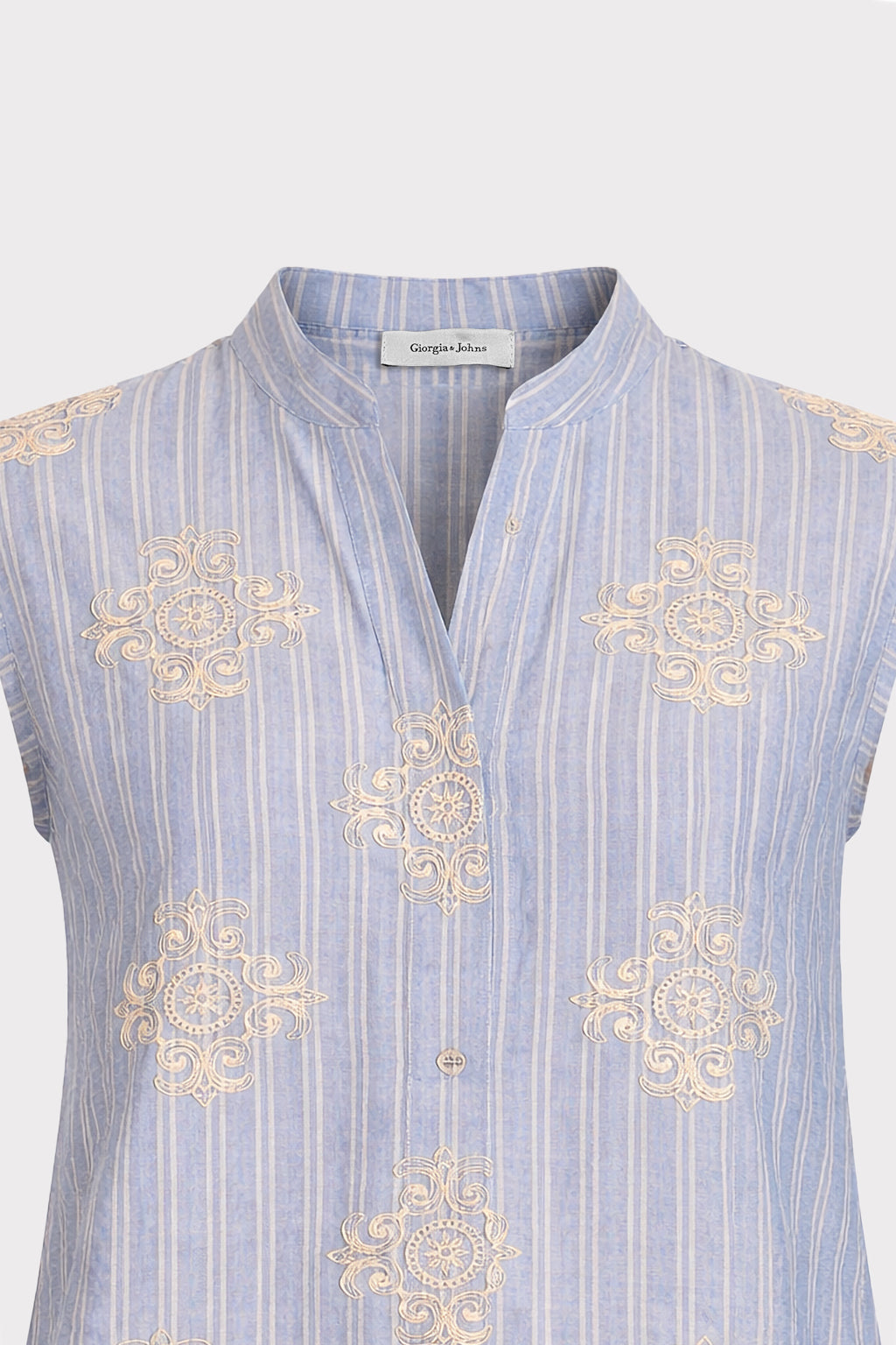 Blusa a righe con ricami