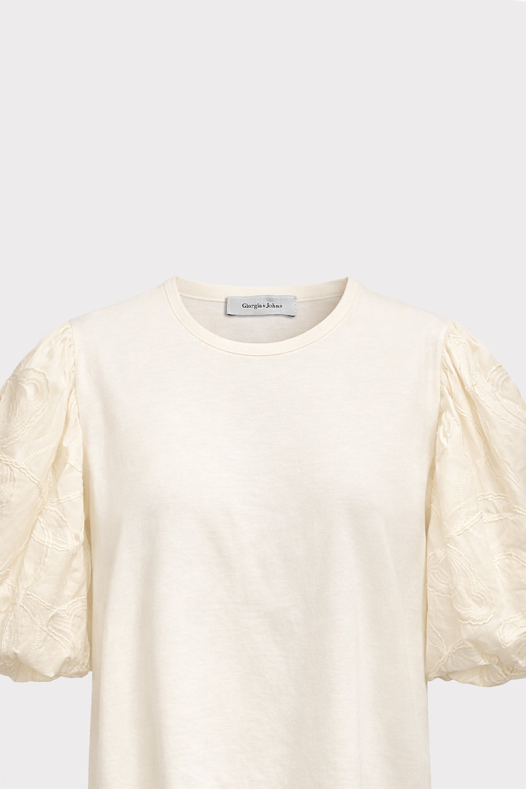 T-shirt maniche ricamate