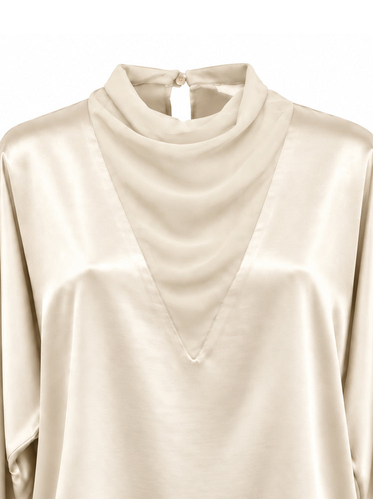 Blusa in raso scollo a V