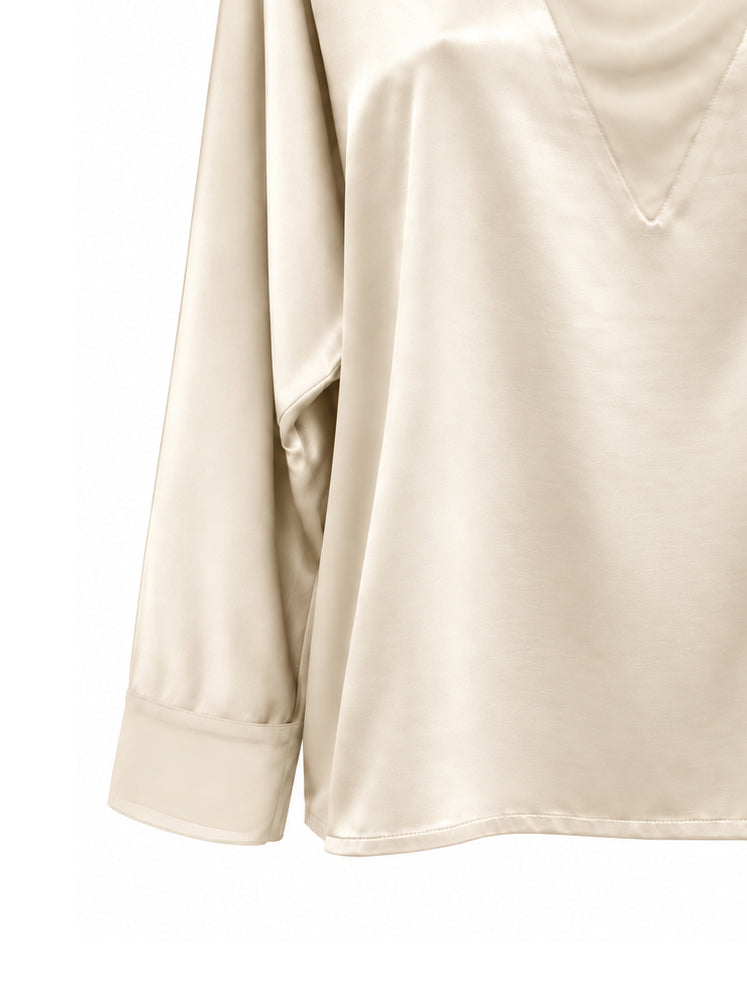Blusa in raso scollo a V