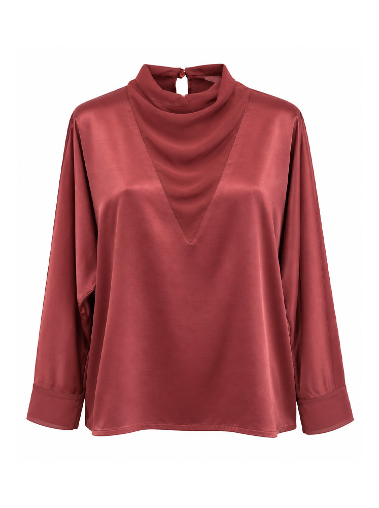 Blusa in raso scollo a V