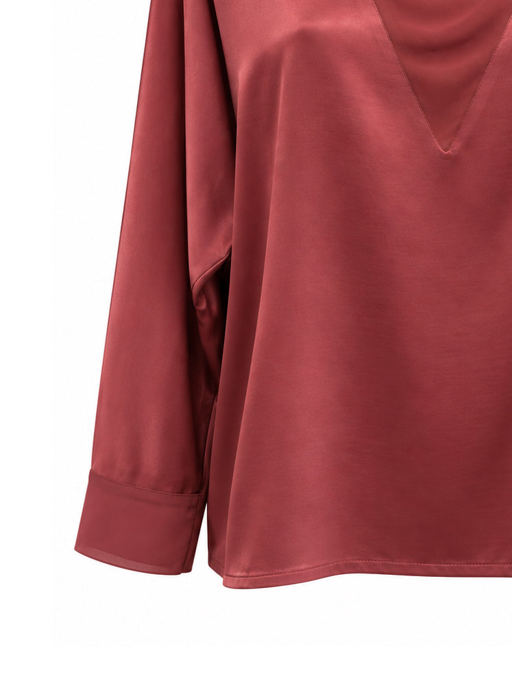 Blusa in raso scollo a V
