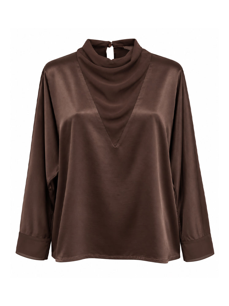 Blusa in raso scollo a V