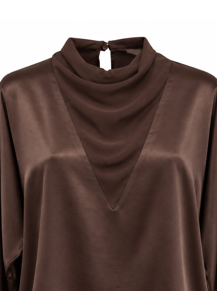 Blusa in raso scollo a V