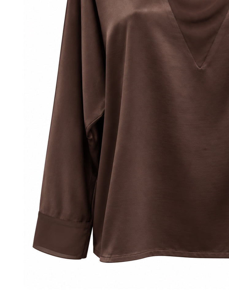 Blusa in raso scollo a V