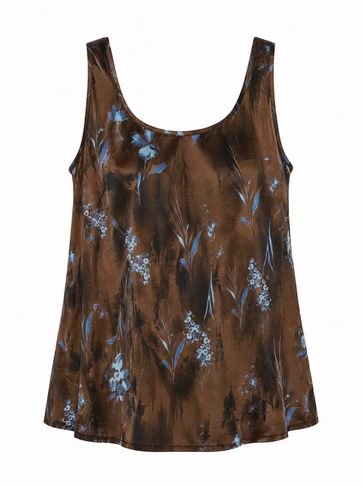 Top stampa botanica effetto acquerello