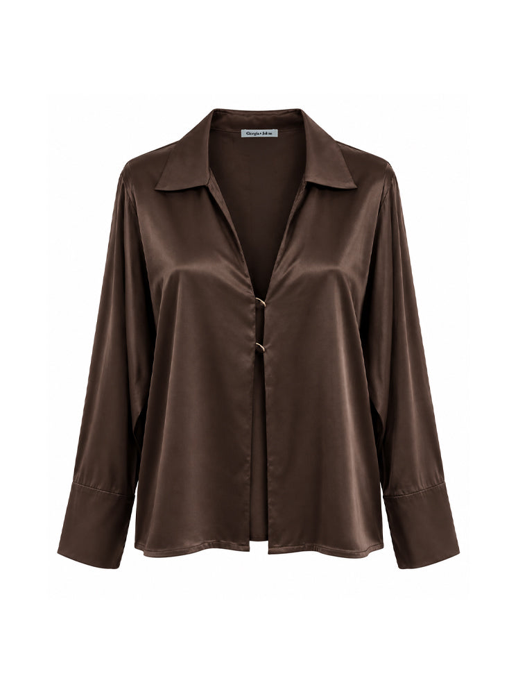 Camicia fluida scollo a V