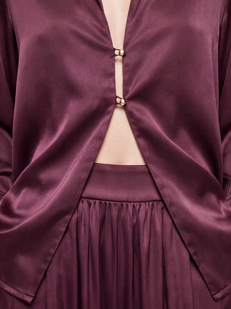 Camicia fluida scollo a V