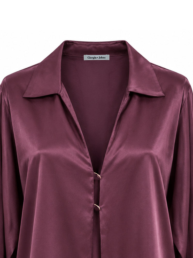 Camicia fluida scollo a V