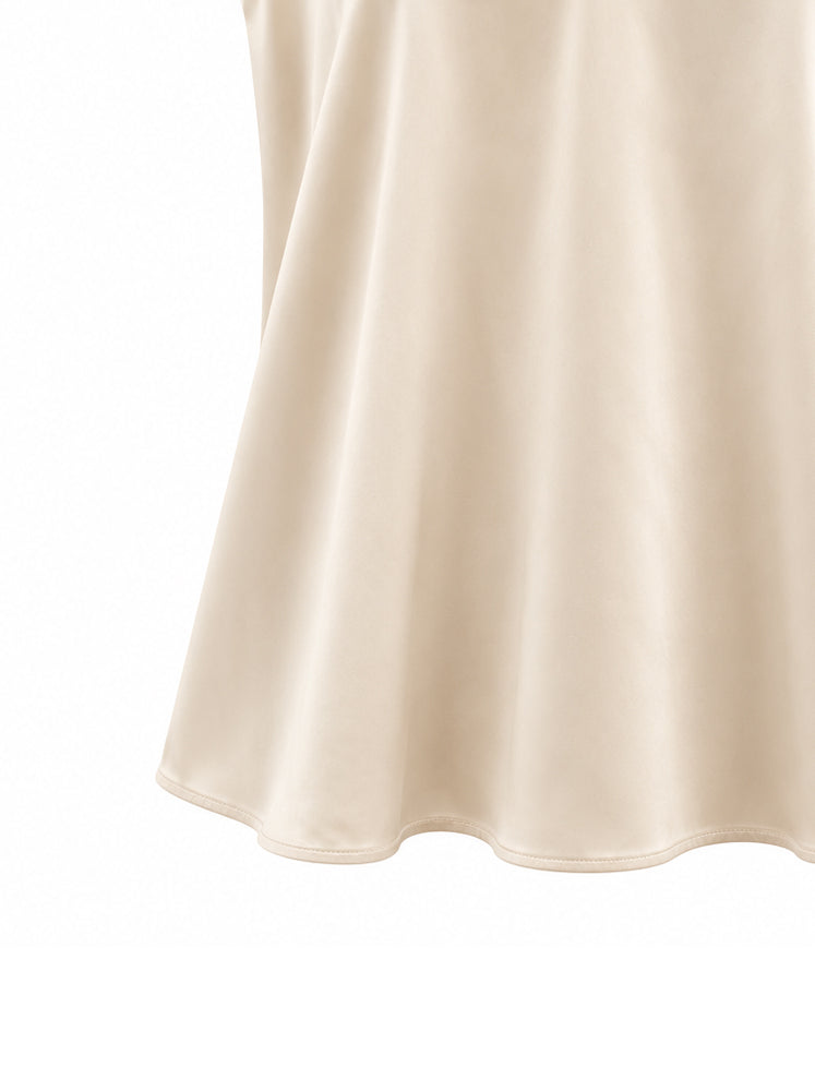 Top in raso scollo a V