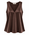 Top in raso scollo a V