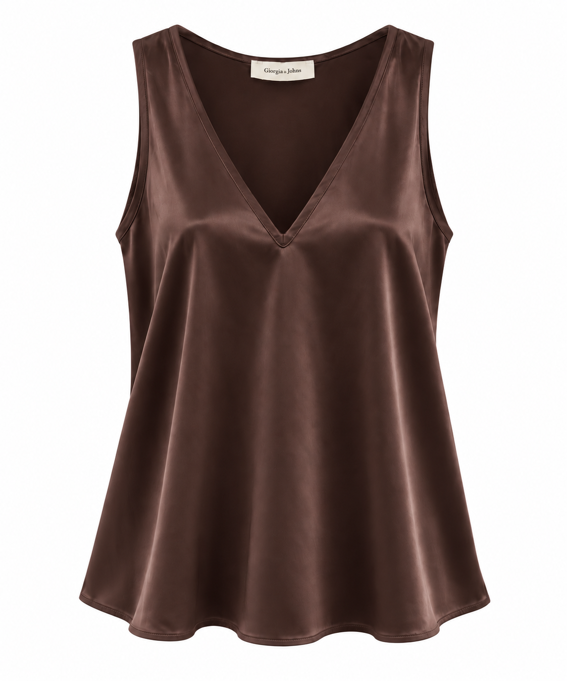 Top in raso scollo a V