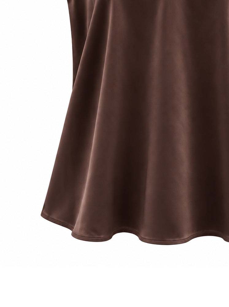 Top in raso scollo a V
