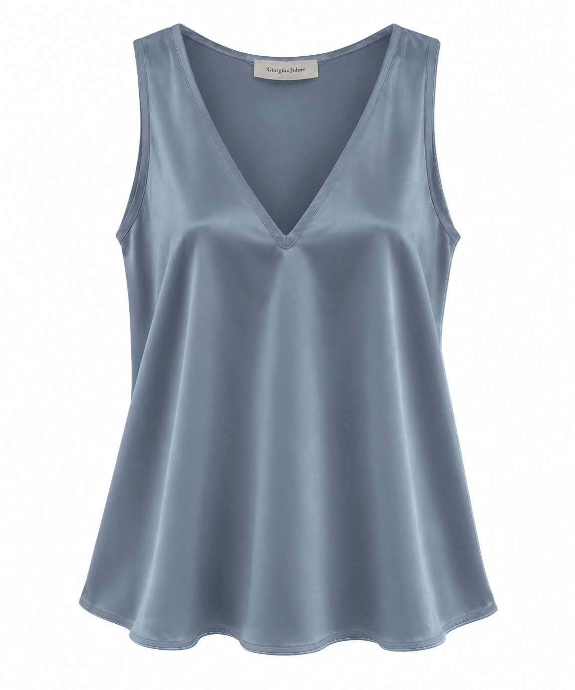 Top in raso scollo a V