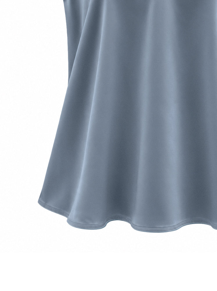 Top in raso scollo a V