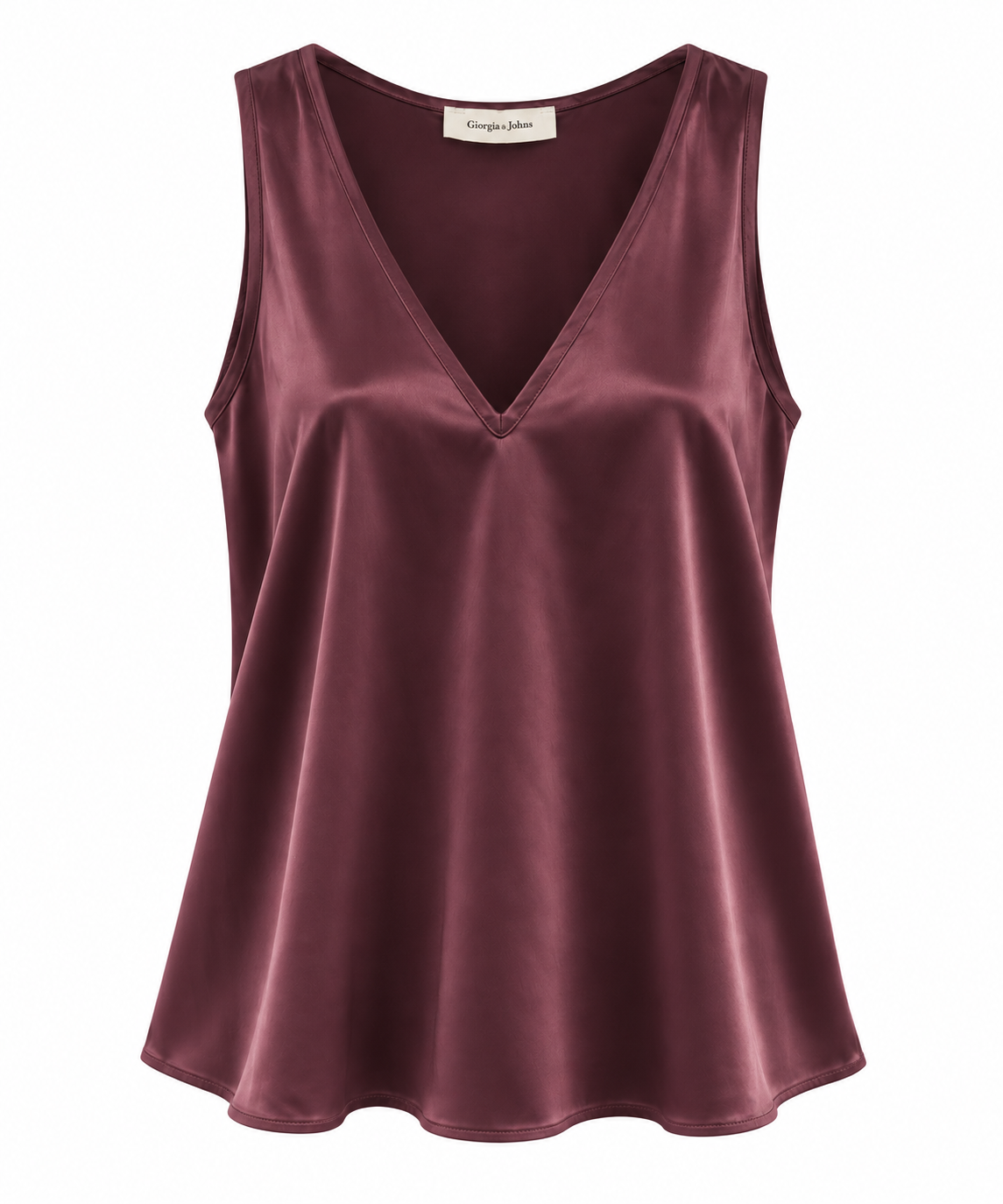 Top in raso scollo a V