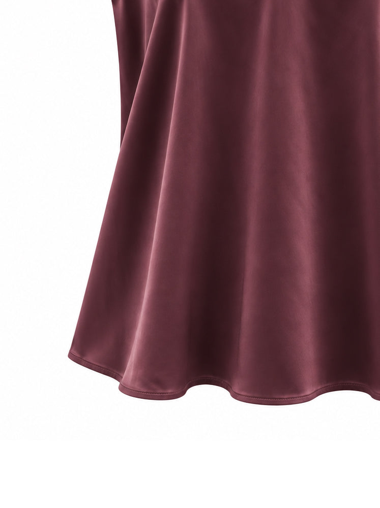Top in raso scollo a V