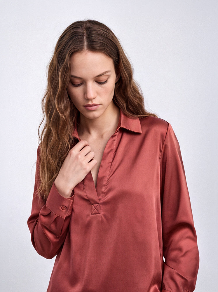 Blusa fluida colletto camicia