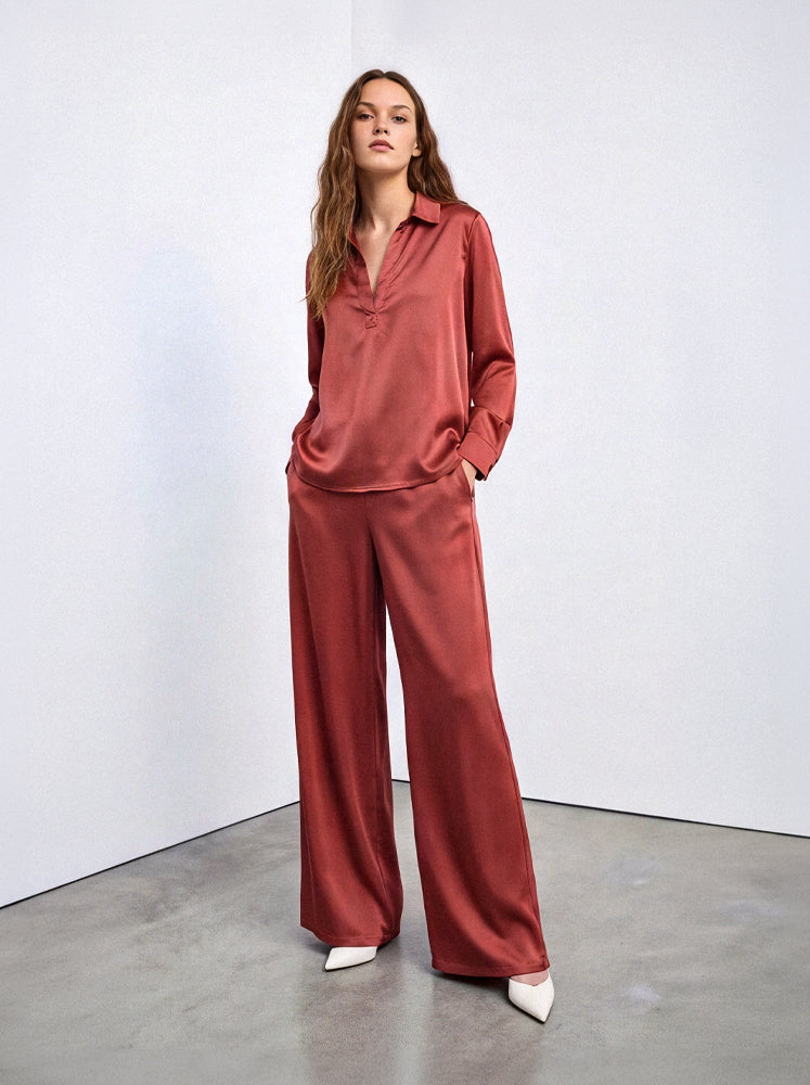 Blusa fluida colletto camicia