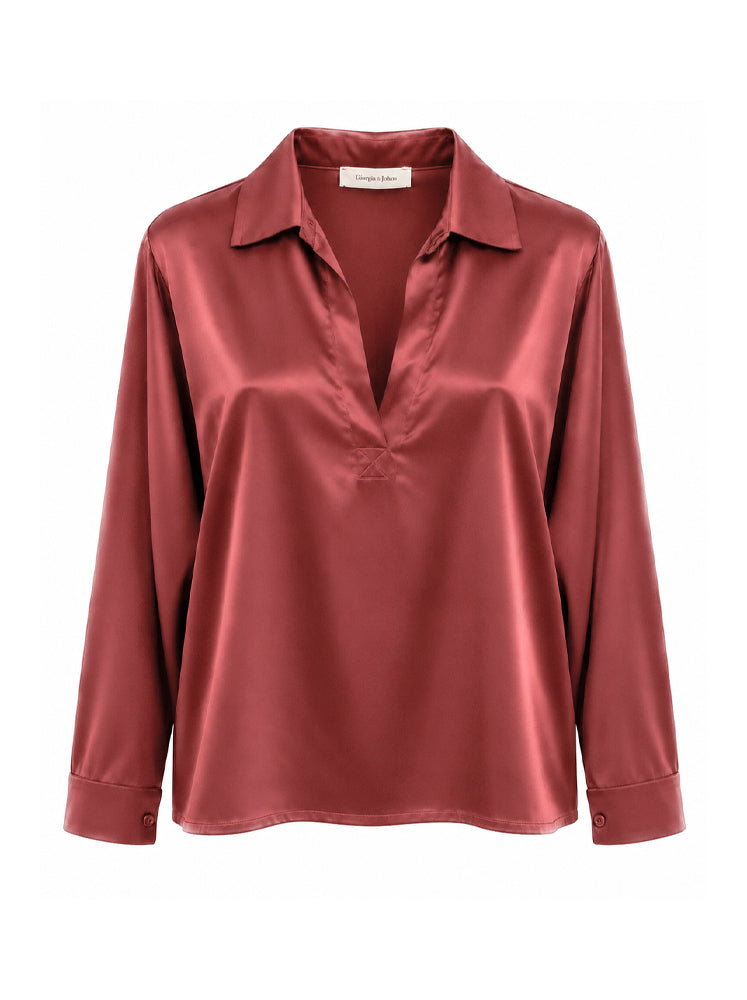 Blusa fluida colletto camicia