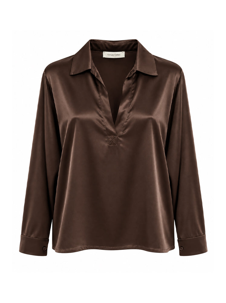 Blusa fluida colletto camicia
