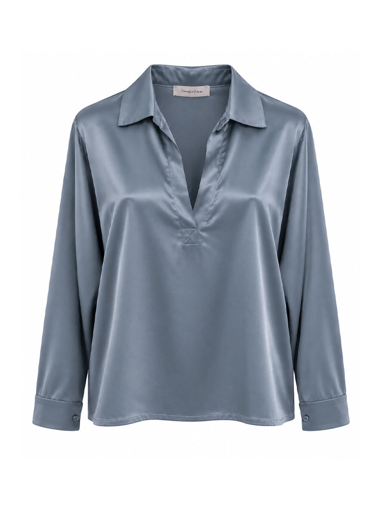 Blusa fluida colletto camicia