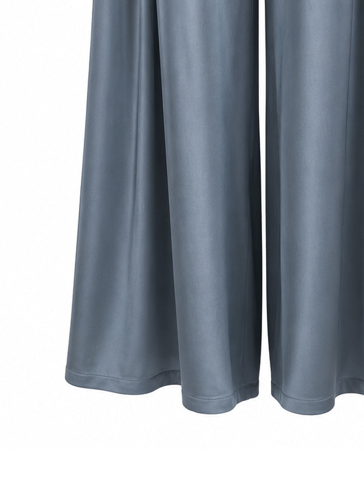 Pantaloni palazzo fluidi con cintura