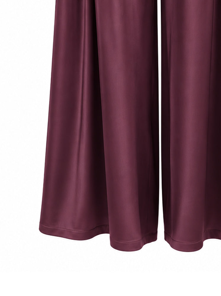 Pantaloni palazzo fluidi con cintura