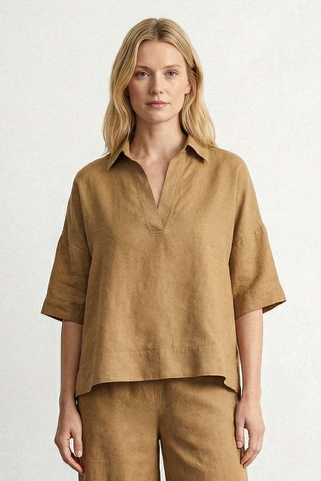Blusa in lino viscosa