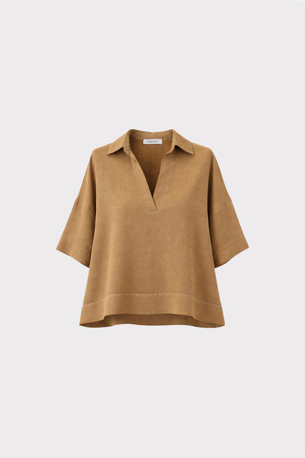 Blusa in lino viscosa