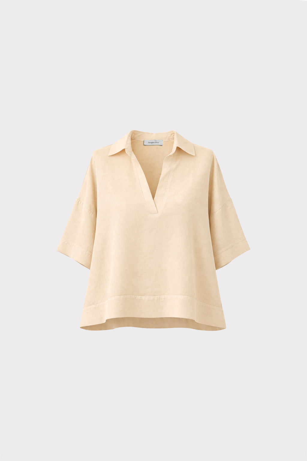 Blusa in lino viscosa