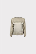 Blusa bimaterica con trasparenze
