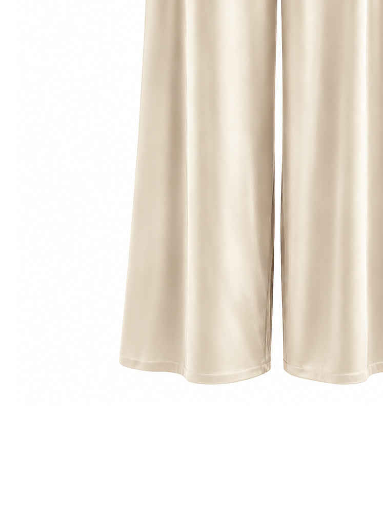 Pantaloni satin con retro elastico