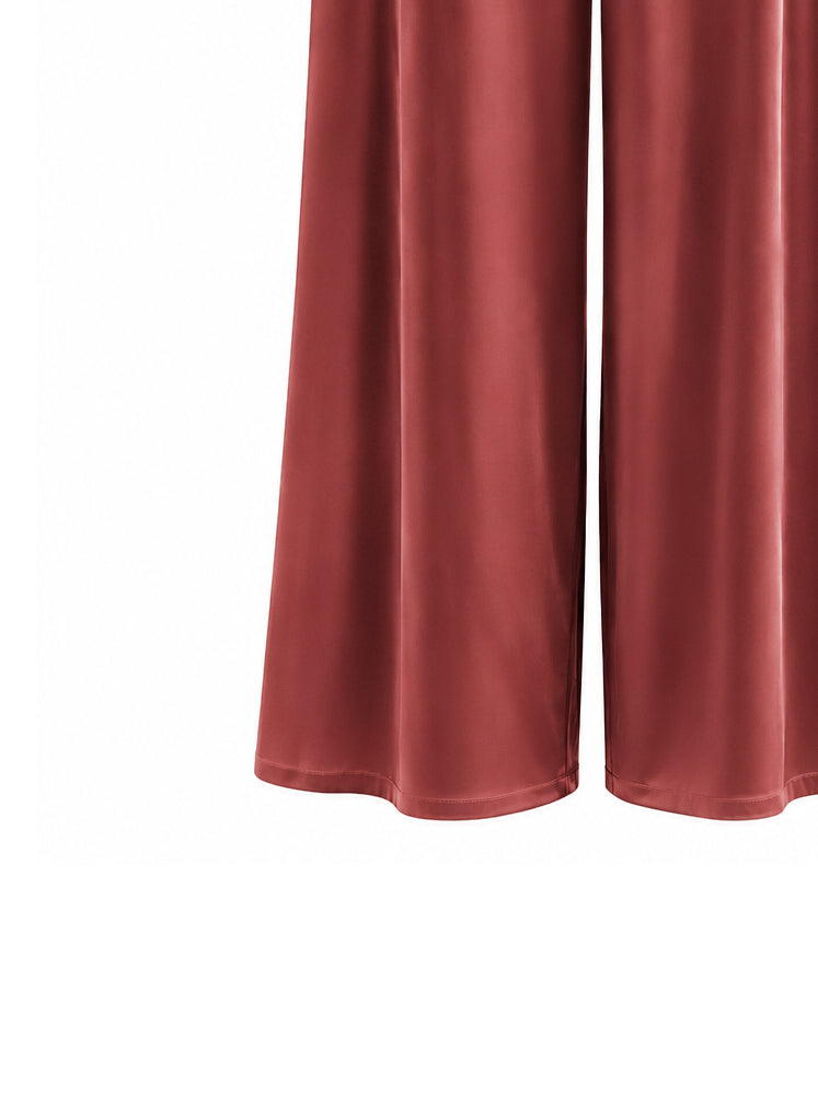 Pantaloni satin con retro elastico