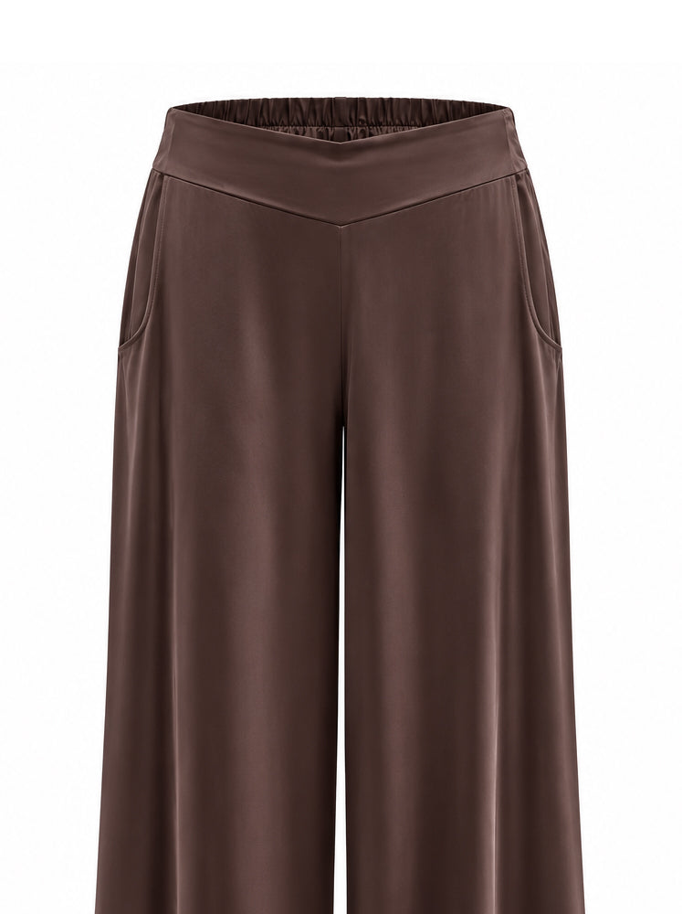 Pantaloni satin con retro elastico
