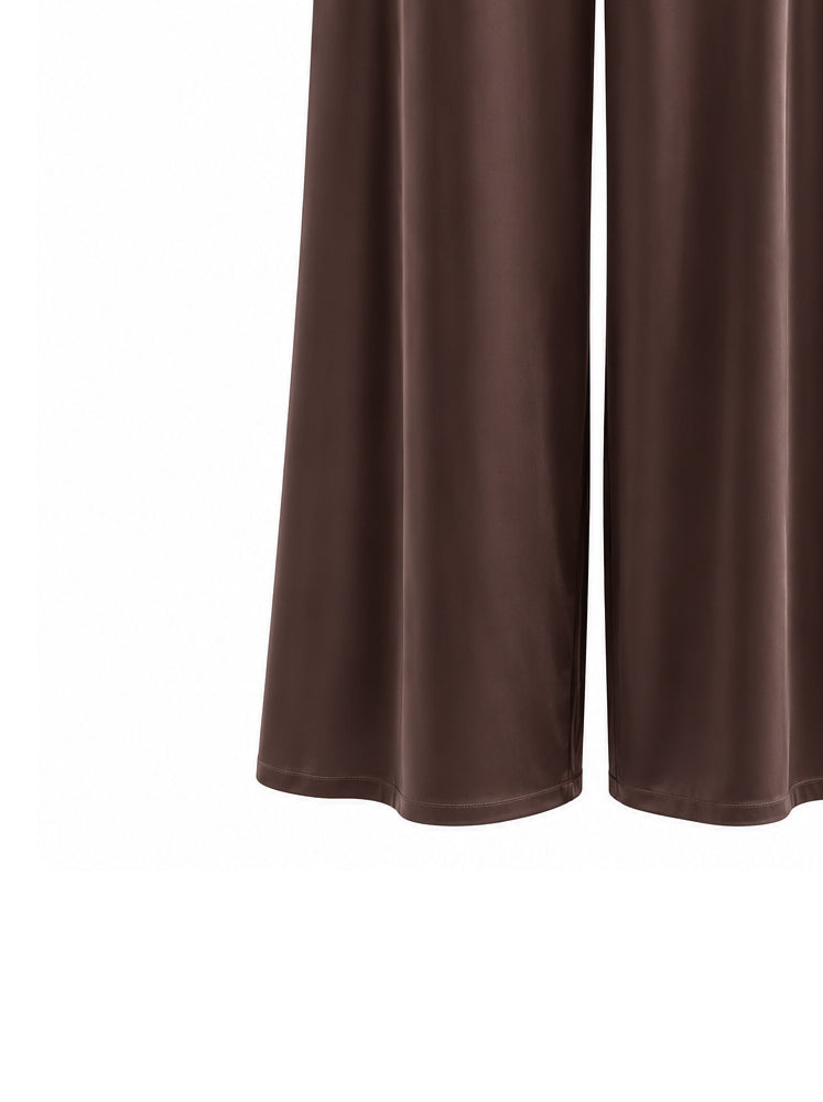 Pantaloni satin con retro elastico