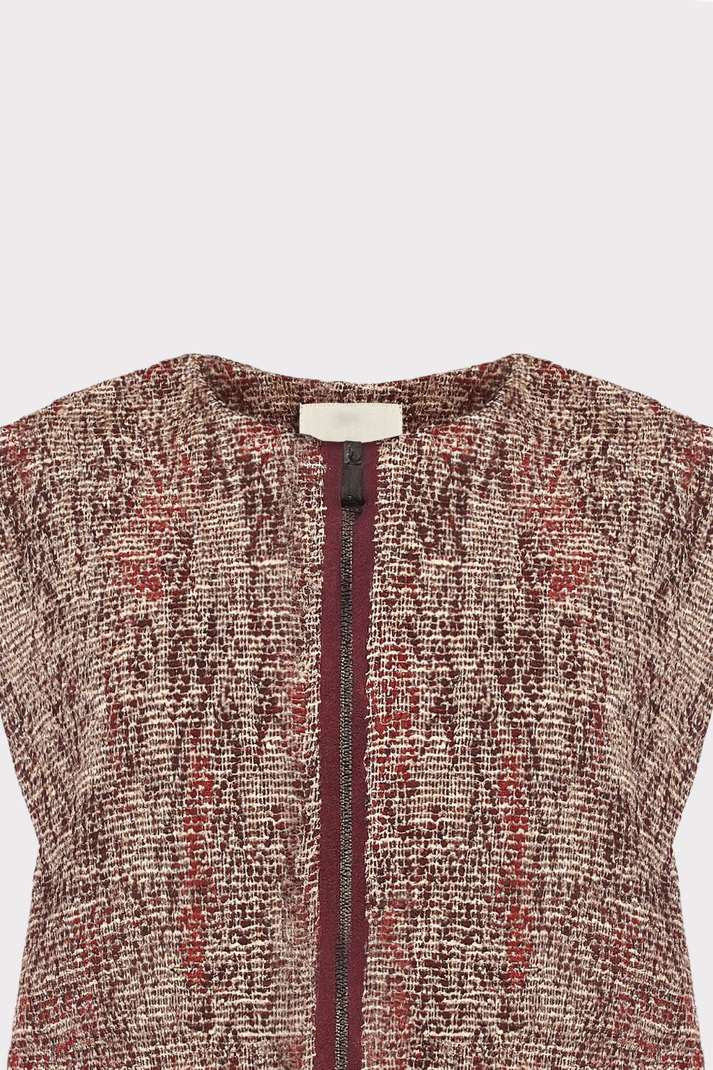 Gilet tweed con zip