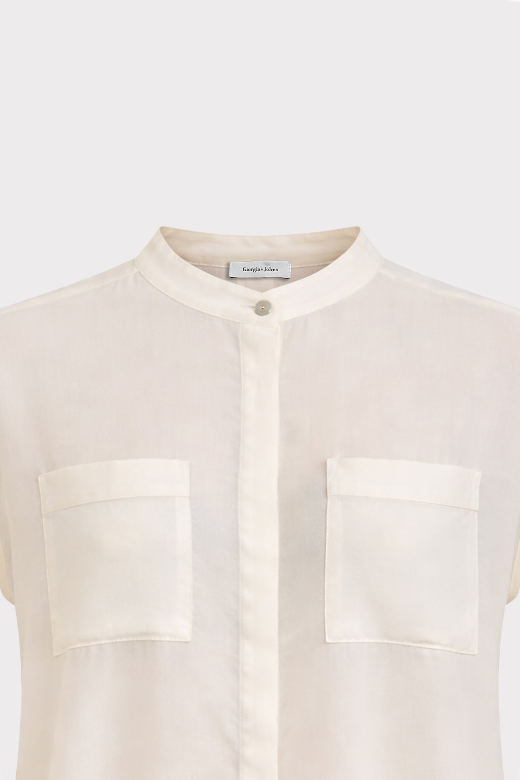 Camicia in crepe con taschini
