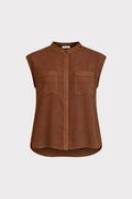 Camicia in crepe con taschini