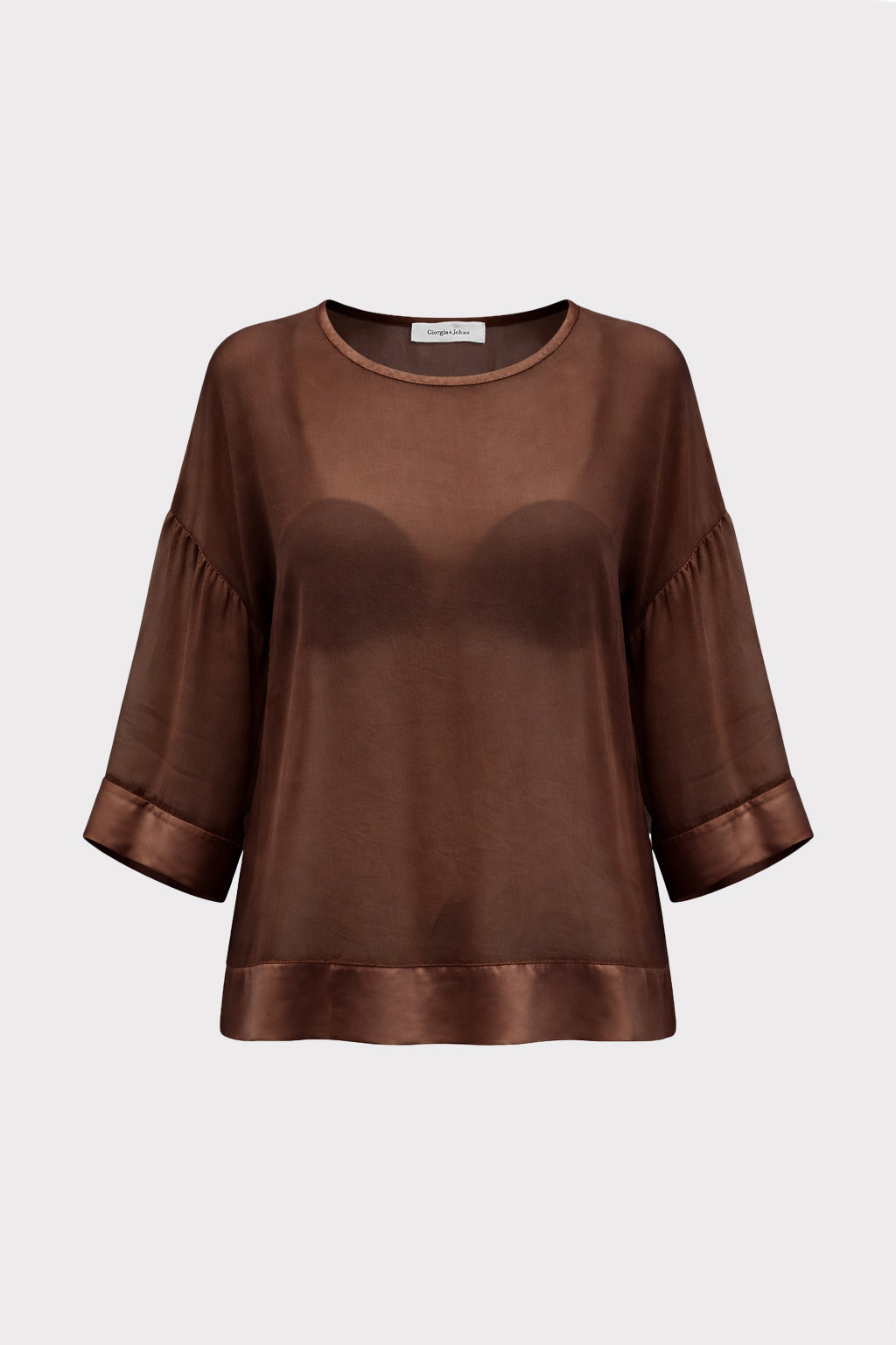 Blusa over semitrasparente