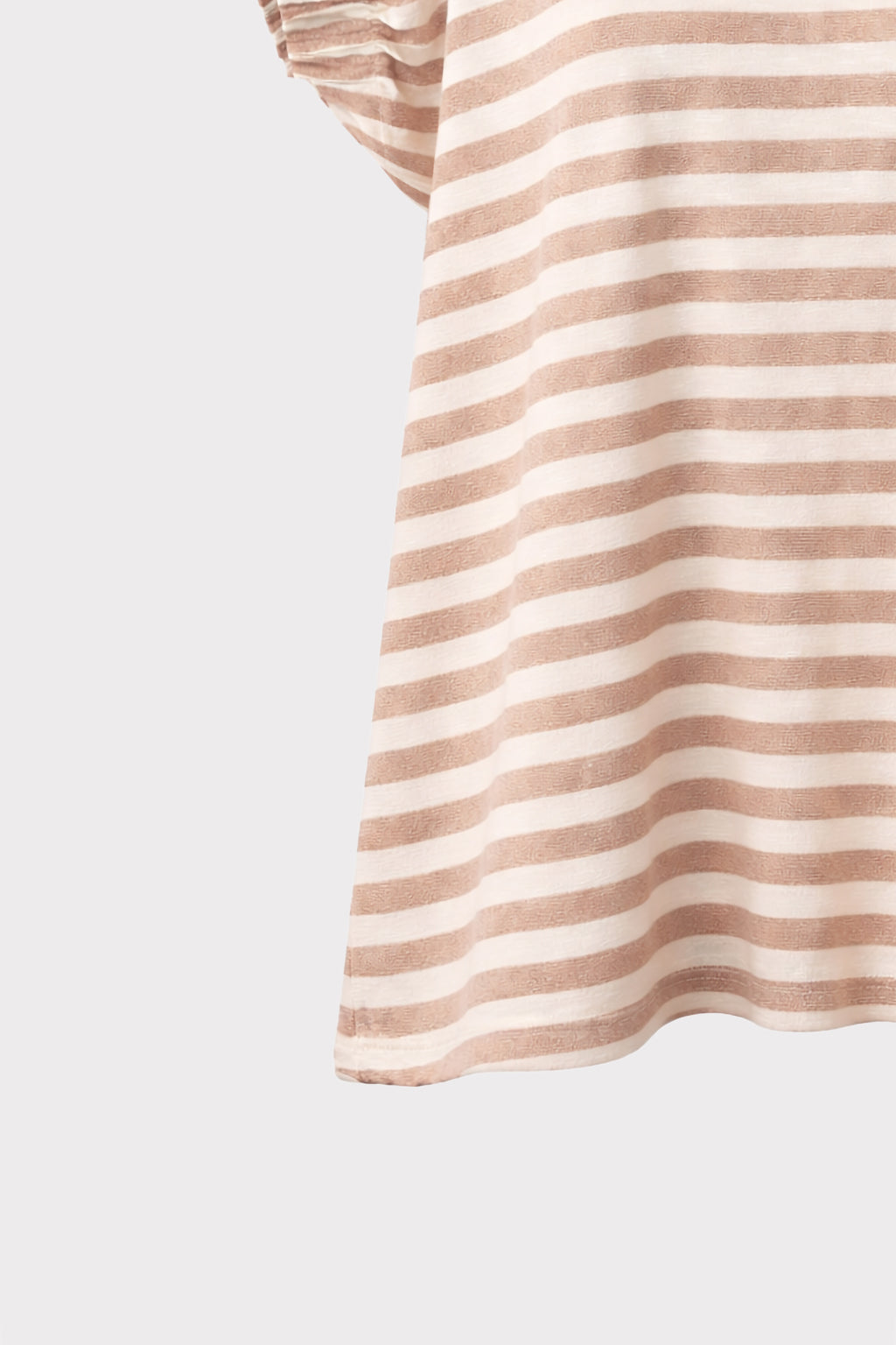 Top righe lurex maniche arriccio