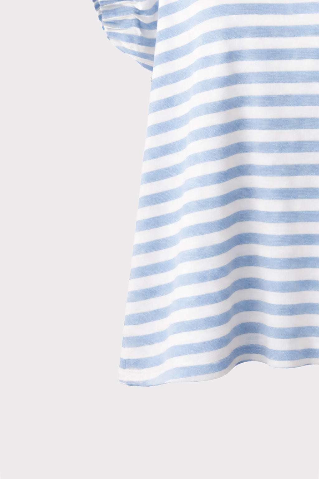 Top righe lurex maniche arriccio