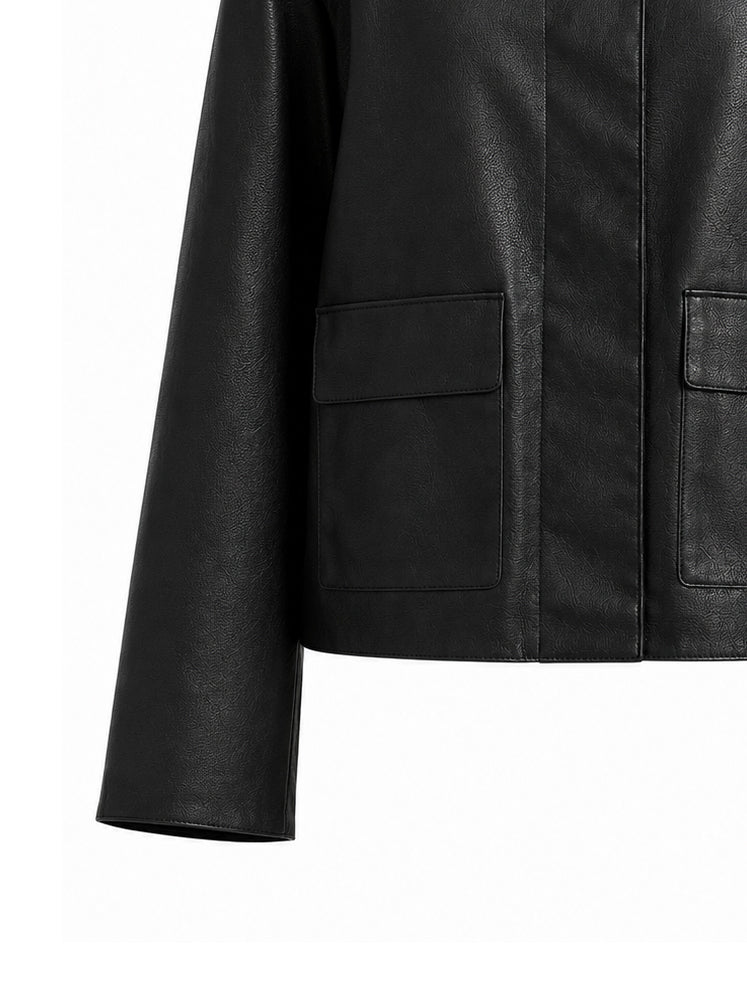 Giacca boxy in ecopelle