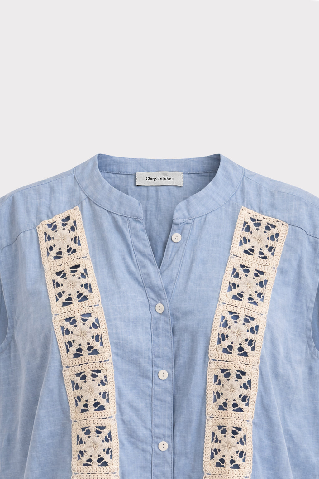 Blusa smanicata inserto pizzo