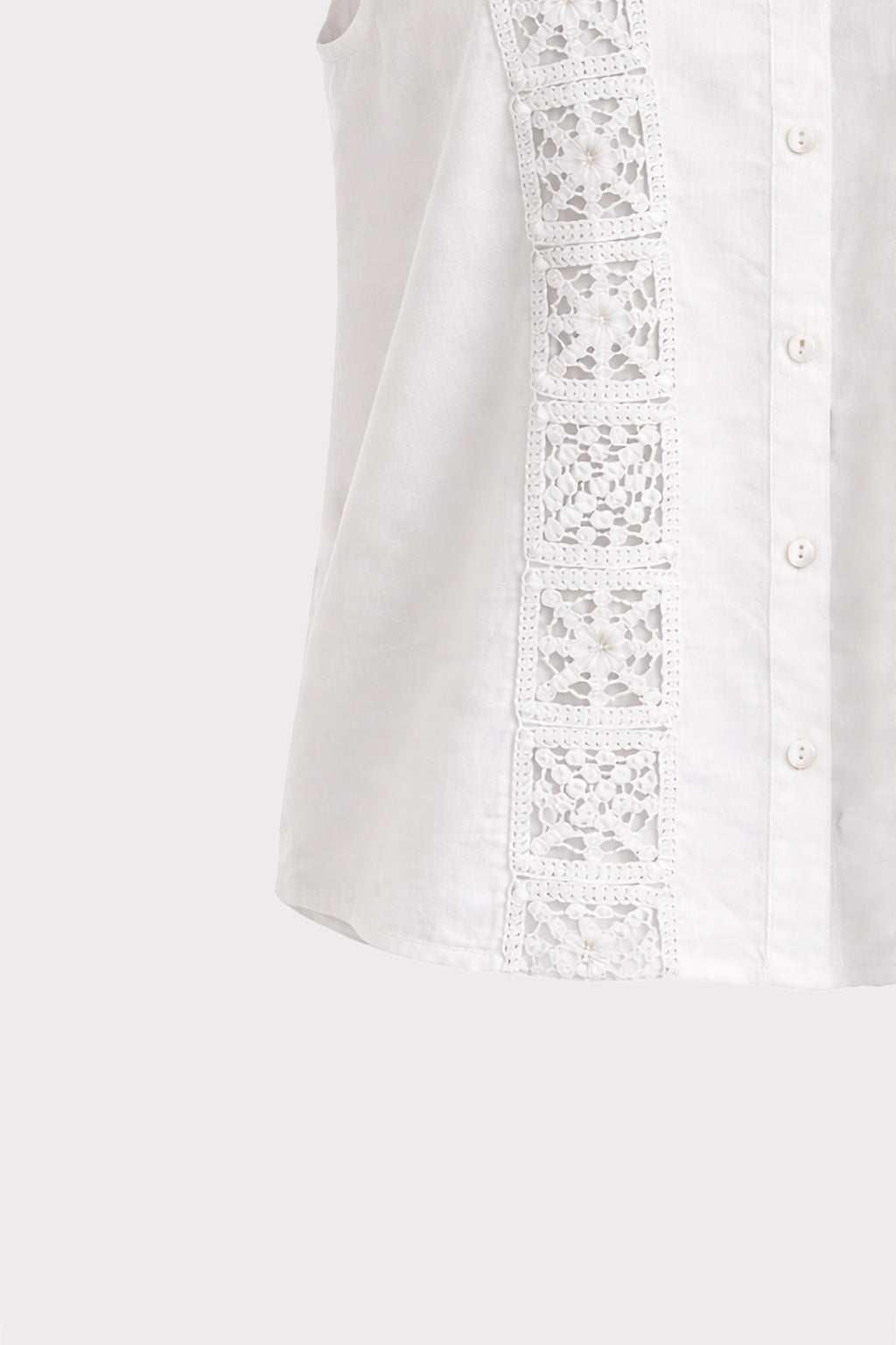 Blusa smanicata inserto pizzo