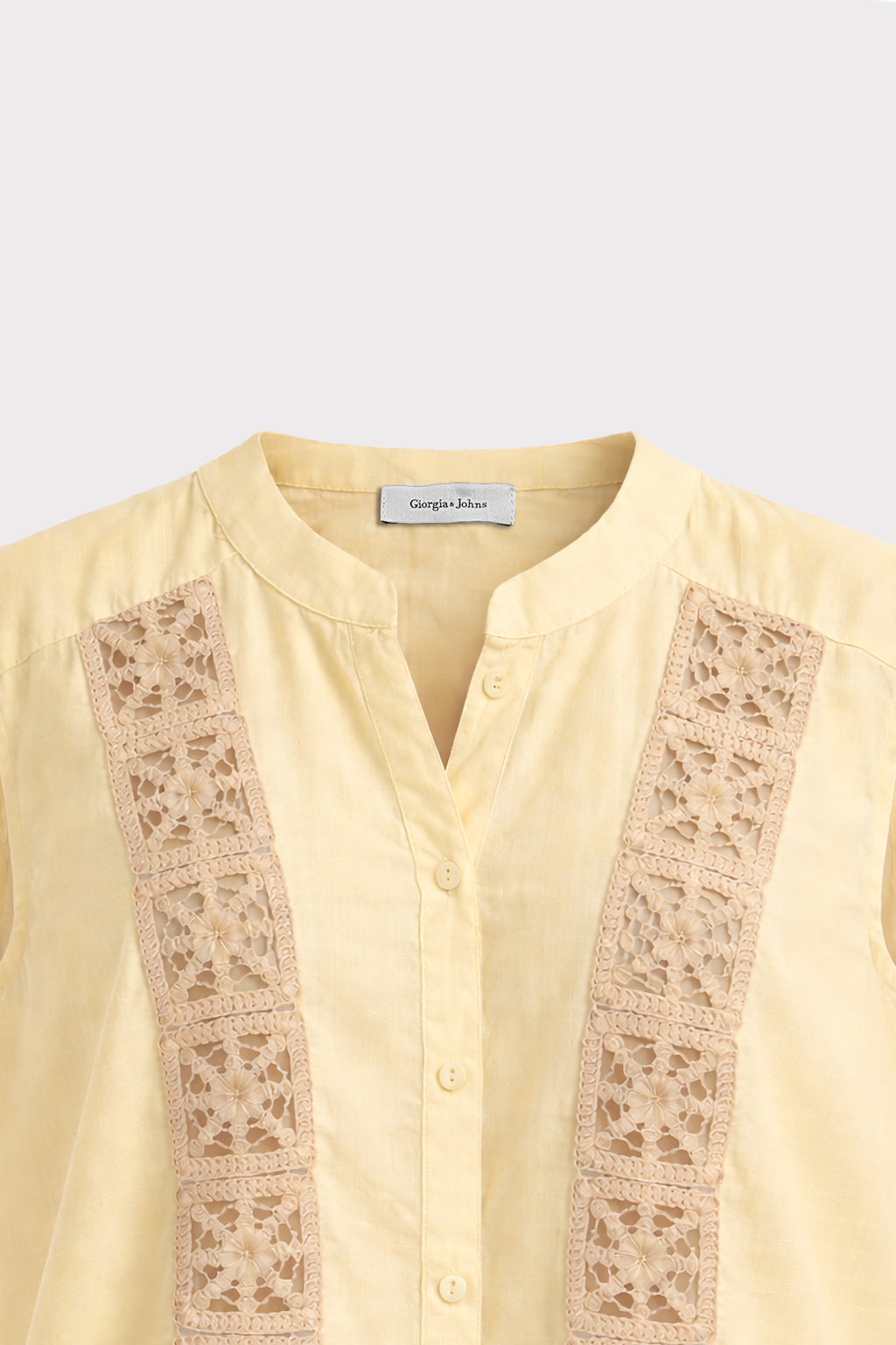 Blusa smanicata inserto pizzo