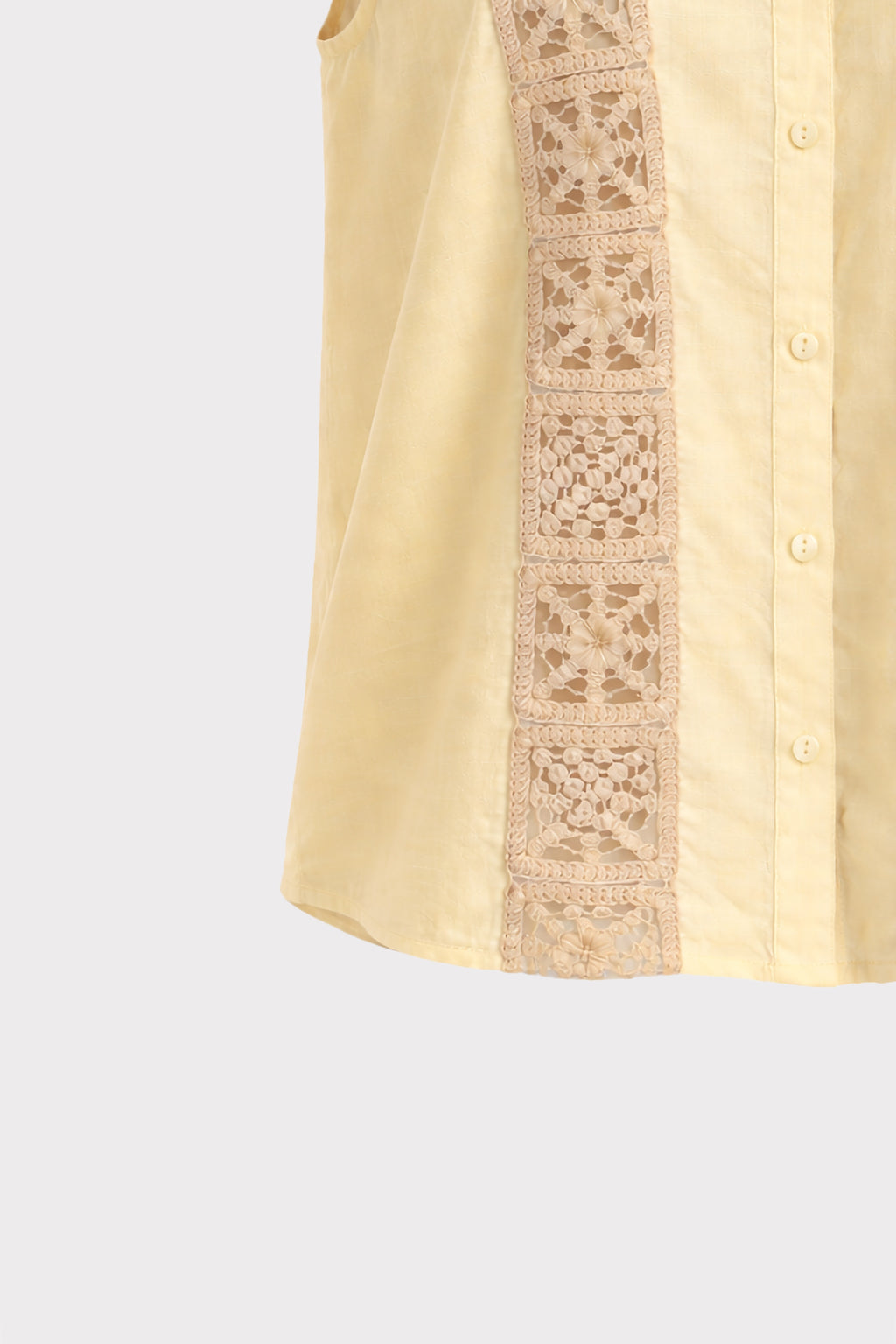 Blusa smanicata inserto pizzo